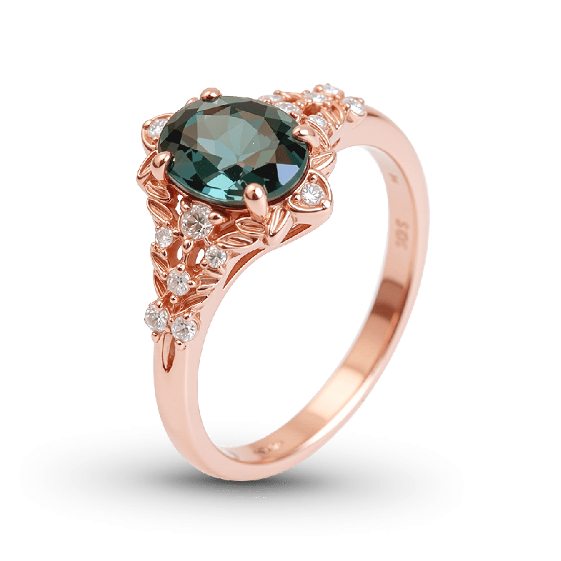 Anillo Compromiso Corte Oval Filigrana
