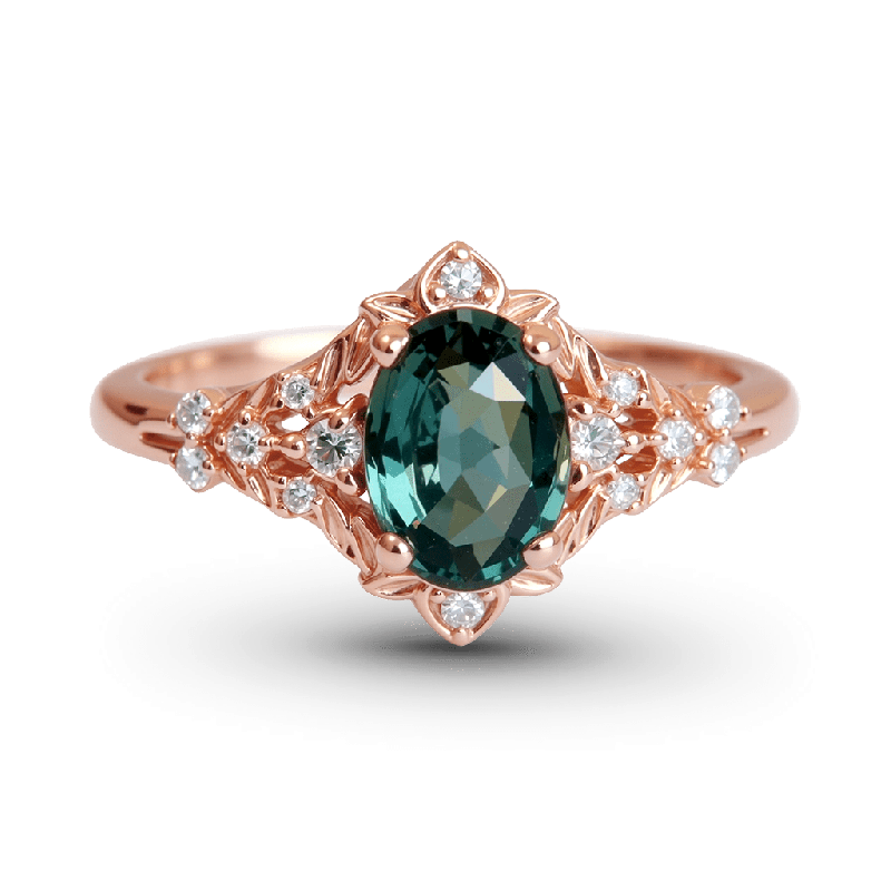 Anillo Compromiso Corte Oval Filigrana