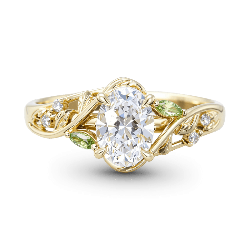 Anillo Corte Oval Hojoso
