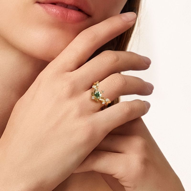 Anillo de corte redondo tipo vid
