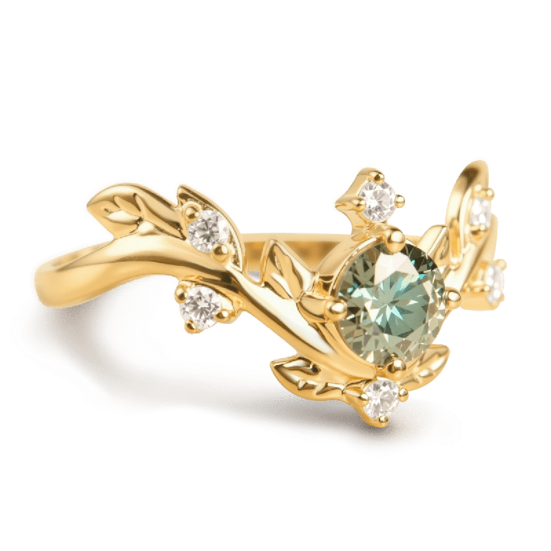 Anillo de corte redondo tipo vid