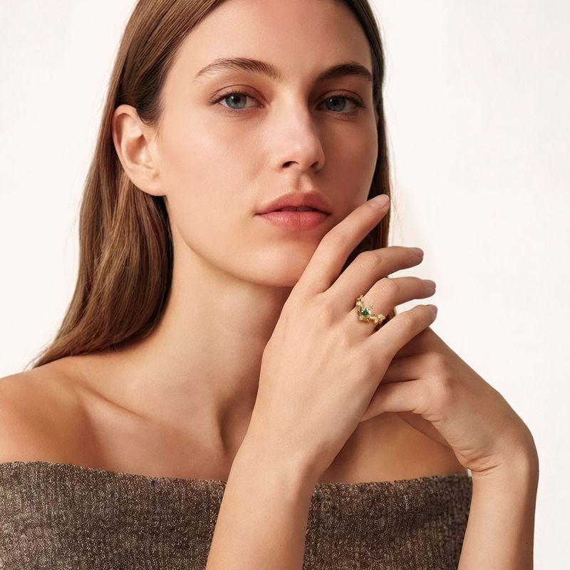 Anillo de corte redondo tipo vid