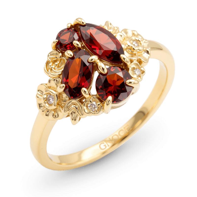 Anillo de Flores de Múltiples Cortes