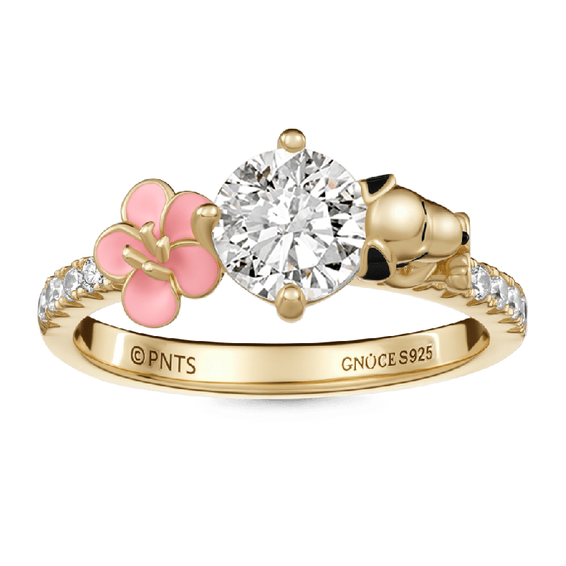 Anillo de corte redondo de flor Snoopy