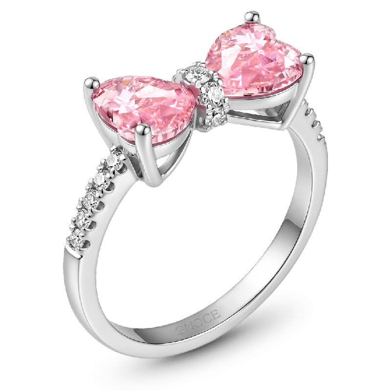 Anillo de Corazón Rosa de Lazo