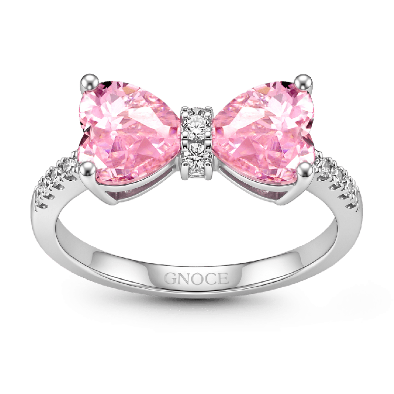 Anillo de Corazón Rosa de Lazo