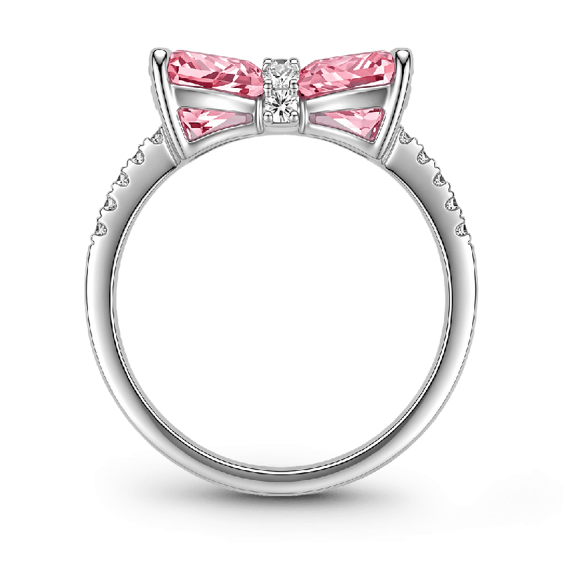 Anillo de Corazón Rosa de Lazo