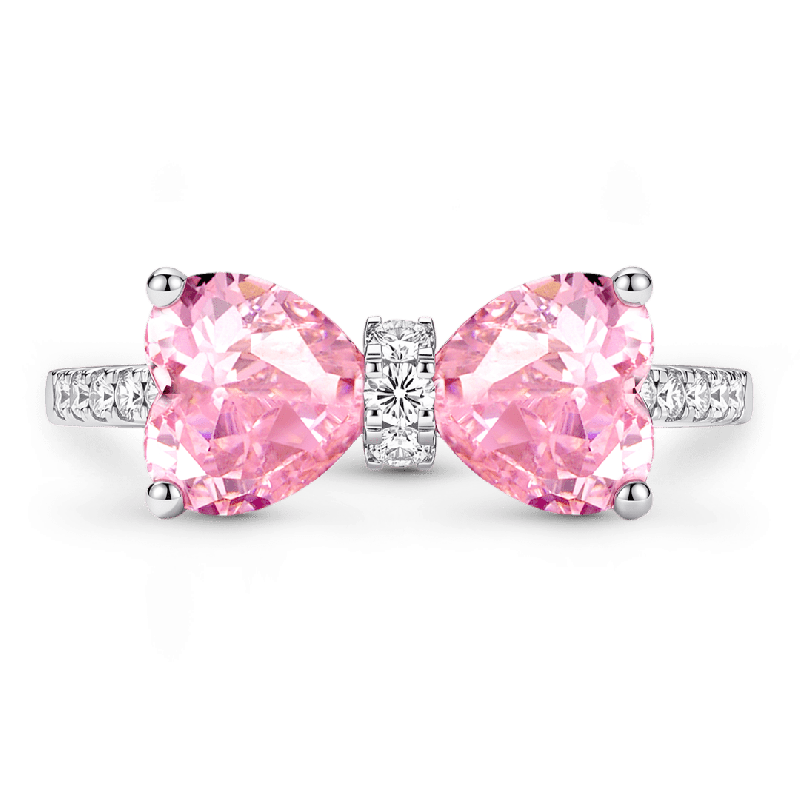 Anillo de Corazón Rosa de Lazo