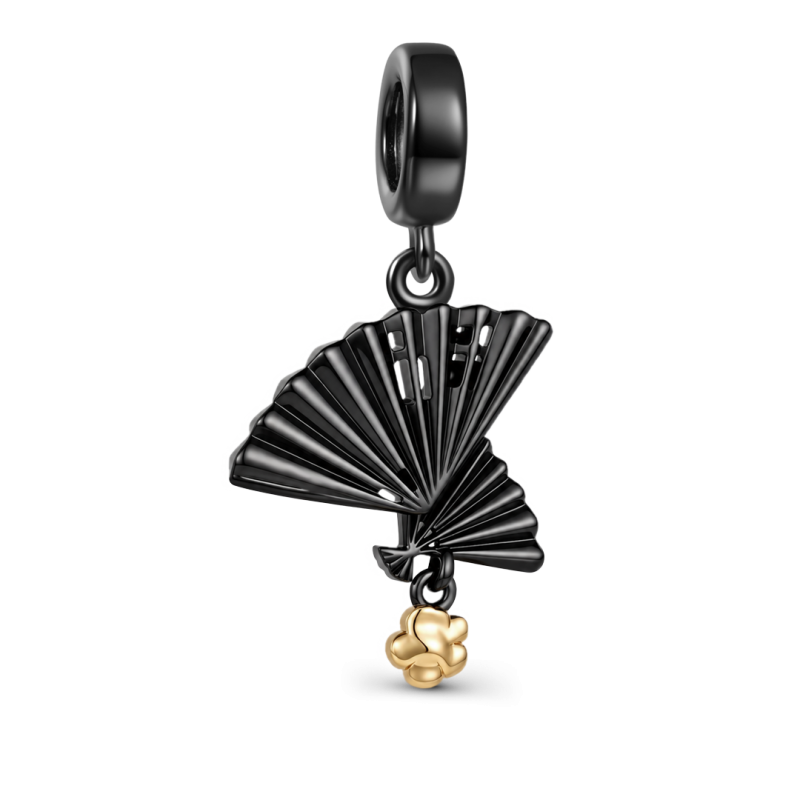 Amuleto colgante del abanico de la flor de melocotón