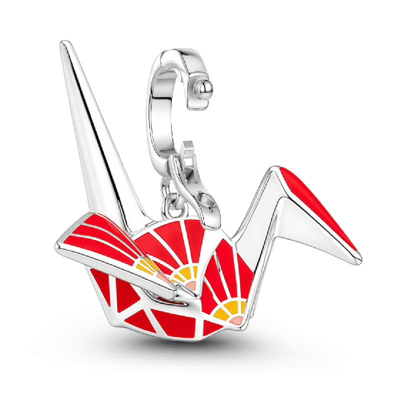 Amuleto de grulla de origami japonés