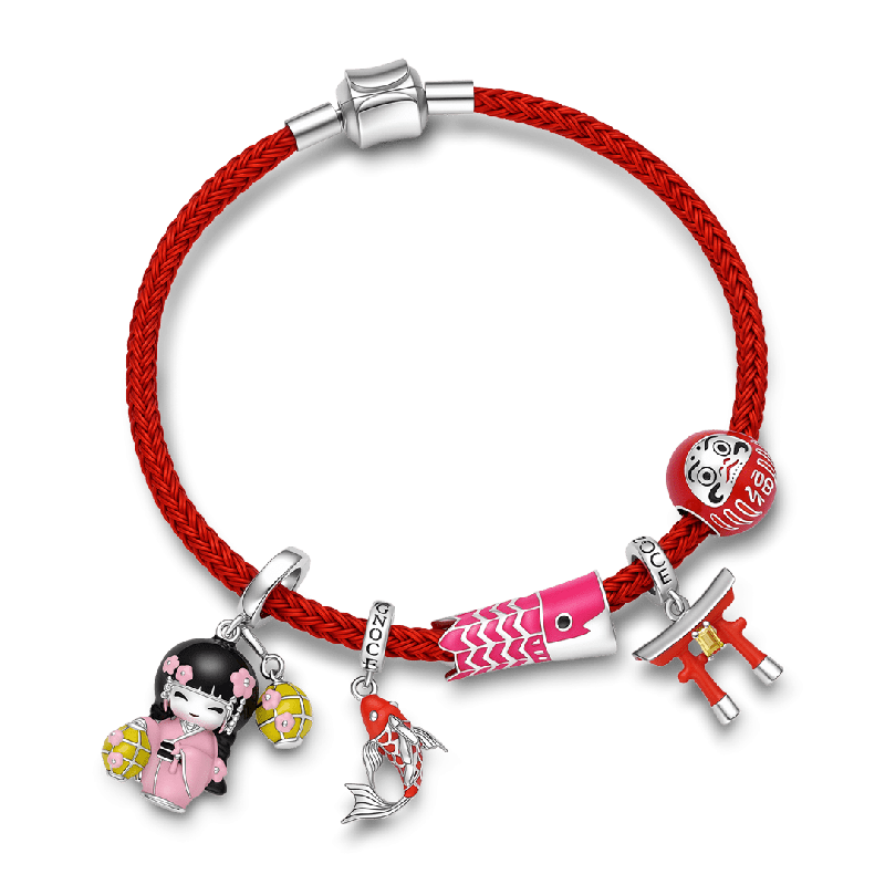 Pulsera japonesa multi-charm colgante