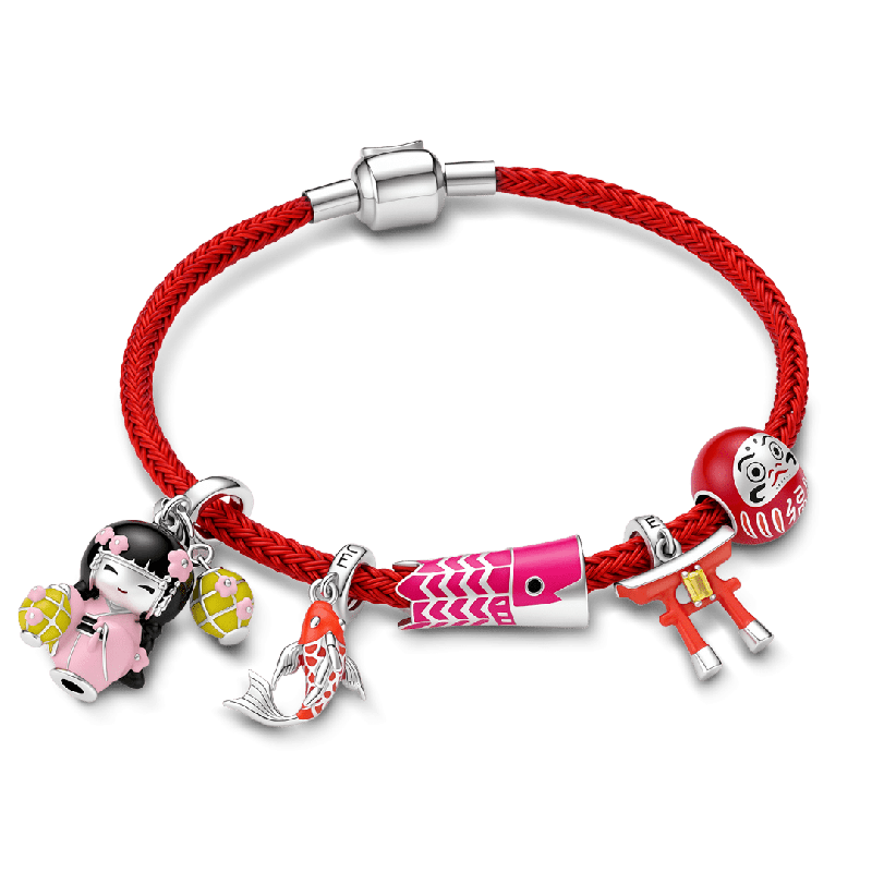 Pulsera japonesa multi-charm colgante