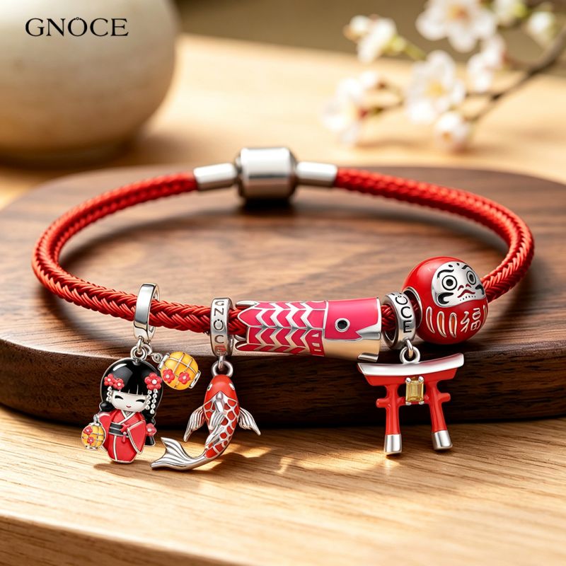 Pulsera japonesa multi-charm colgante