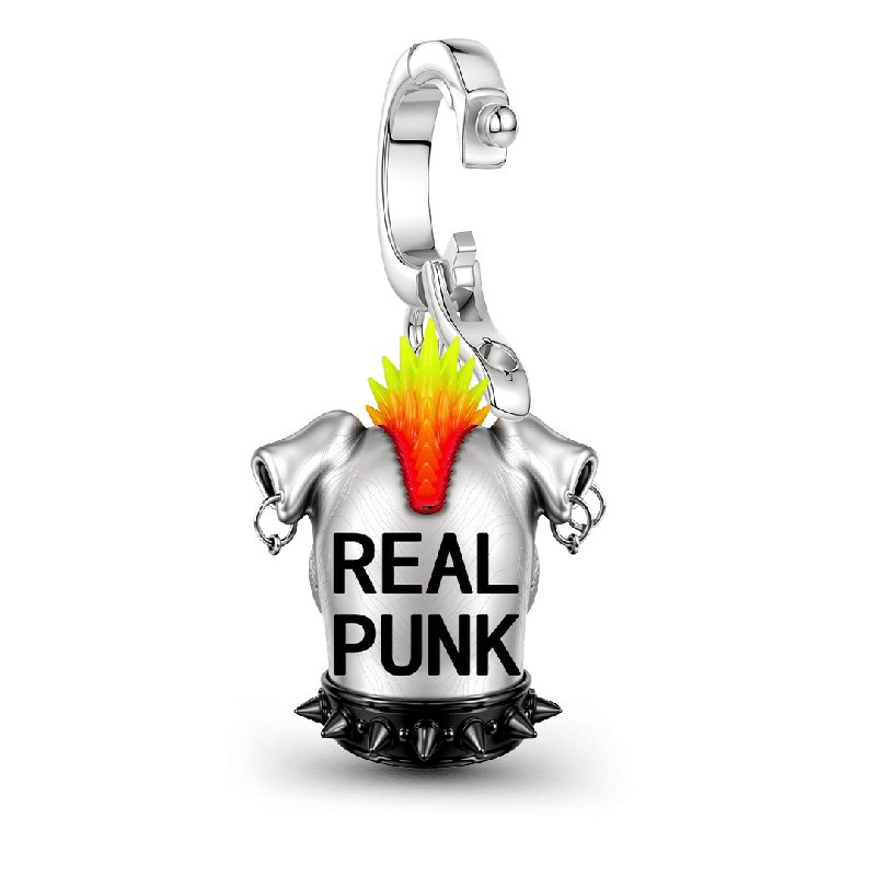 Amuleto colgante con cierre de mohicano de perro punk