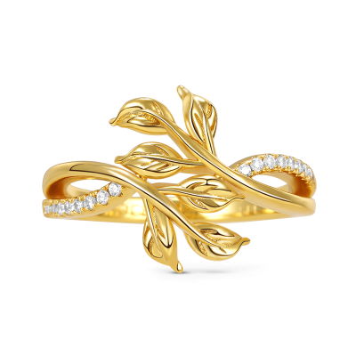 Anillo En Forma de Hoja