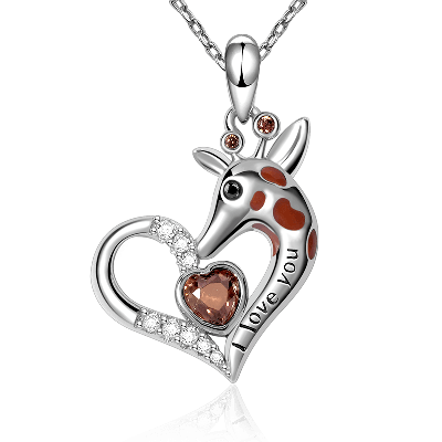 Collar Corazón Jirafa