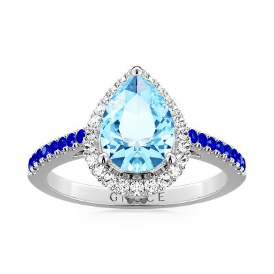 Anillo Lágrima Azul