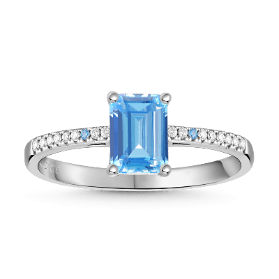 Anillo de promesa de corte rectangular