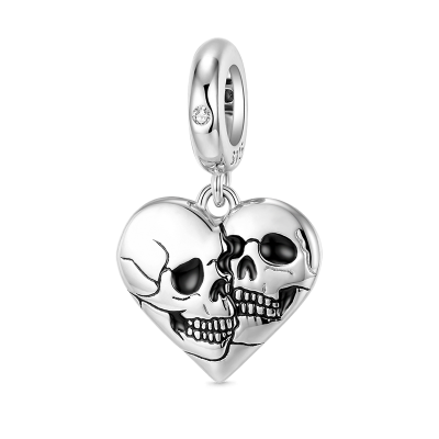 Colgante de corazón de calavera