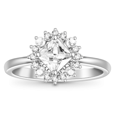 Anillo de Compromiso Talla Cuadrada