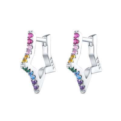 Pendientes Estrella Arcoiris