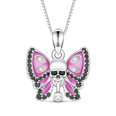 Collar Calavera Mariposa