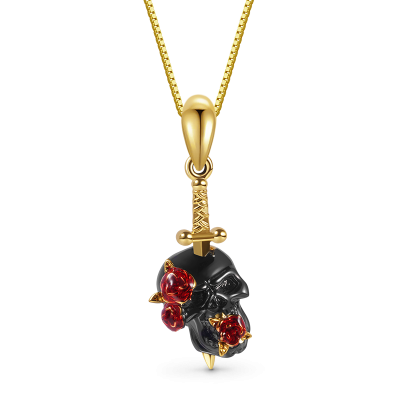 Collar Calavera Rosa