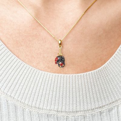 Collar Calavera Rosa