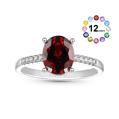 Anillo De Piedra De Nacimiento Talla Oval