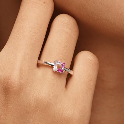 Anillo Rectangular Rosa