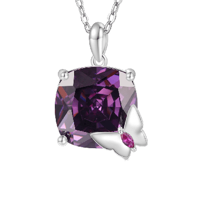 Collar Cubo de Azúcar Morado