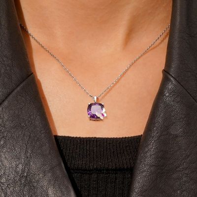 Collar Cubo de Azúcar Morado