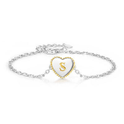 Pulsera Corazón Letra Inicial Personalizada