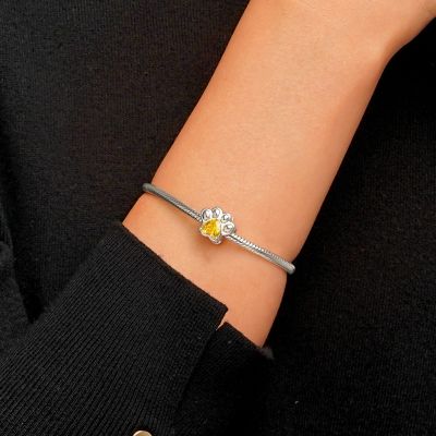 Charm Pata de Mascota Corazón Piedra de Nacimiento