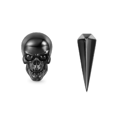 Pendientes Góticos Calavera Negra