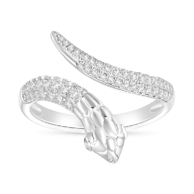 Anillo de Serpiente CZ Blanco Pave