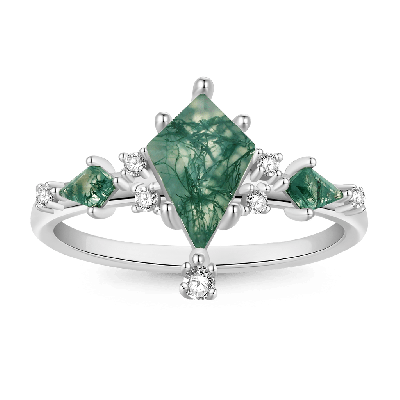 Anillo Cometa Ágata Musgo