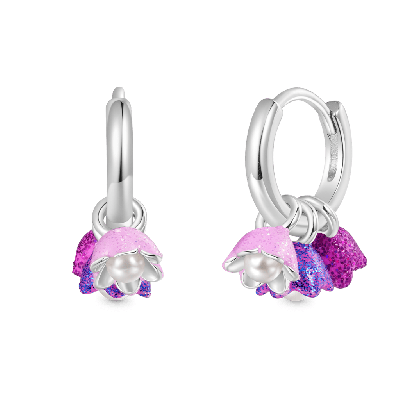 Pendientes Tulipán Púrpura Perla Stamen