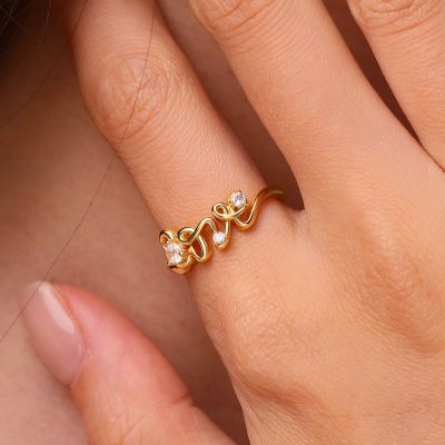 Anillo Amor Diamante bañado en Oro 18K