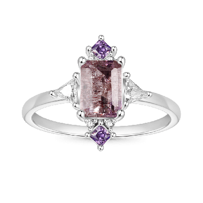 Anillo Púrpura Talla Cuadrada