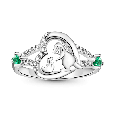 Anillo Corazón Dinosaurio