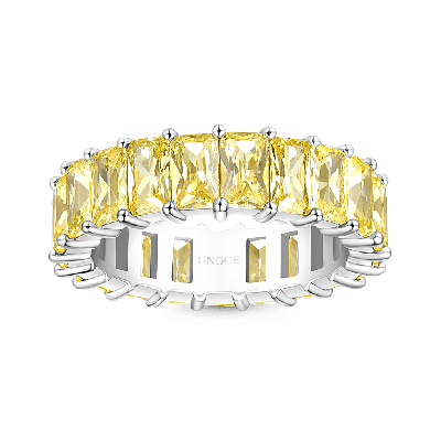 Anillo Eternidad Citrino Corte Baguette