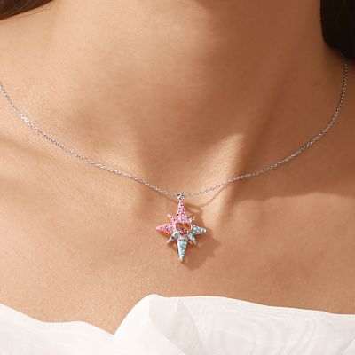 Collar Estrella de Ocho Puntas Corazón
