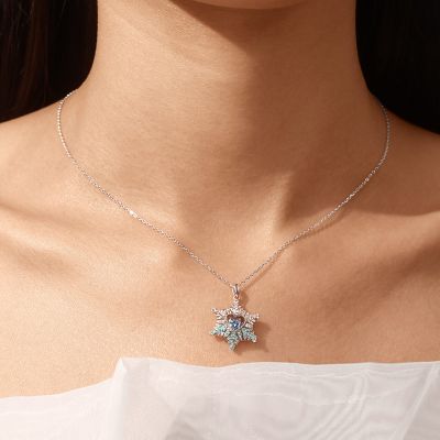 Collar Copo de Nieve Azul