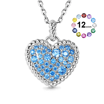 Collar de Cuerda Trenzada Corazón de Amor