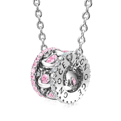 Collar De Tambor Con Colgante De Cisne Rosa