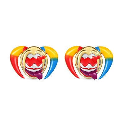 Pendientes de botón de Harley Quinn