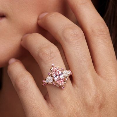 Anillo de corte marquese de hoja