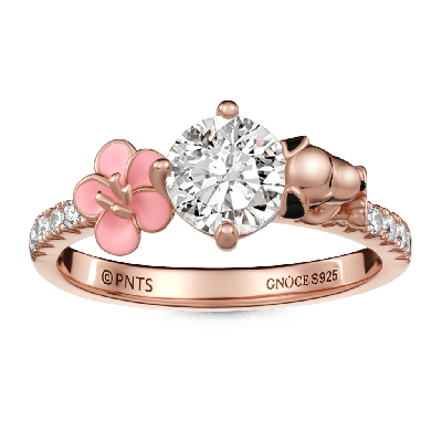 Anillo de corte redondo de flor Snoopy