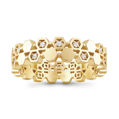 Anillo de filigrana hexagonal en panal